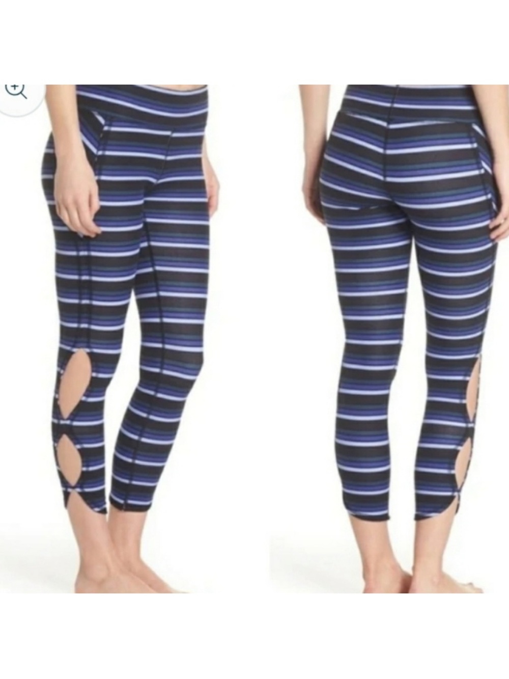 Free People Movement High-Rise Striped Infinity 7/8 Gidget Legging Blue Combo M